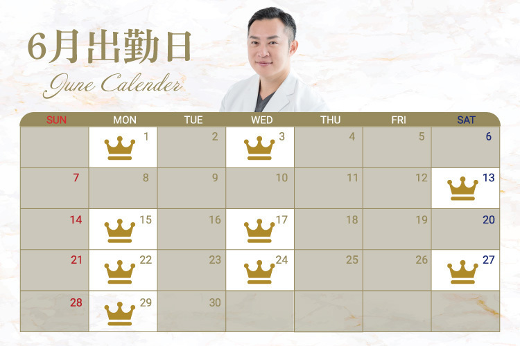 シンデレラ＆ダヴィンチクリニック 【佐藤医師】6月の出勤日